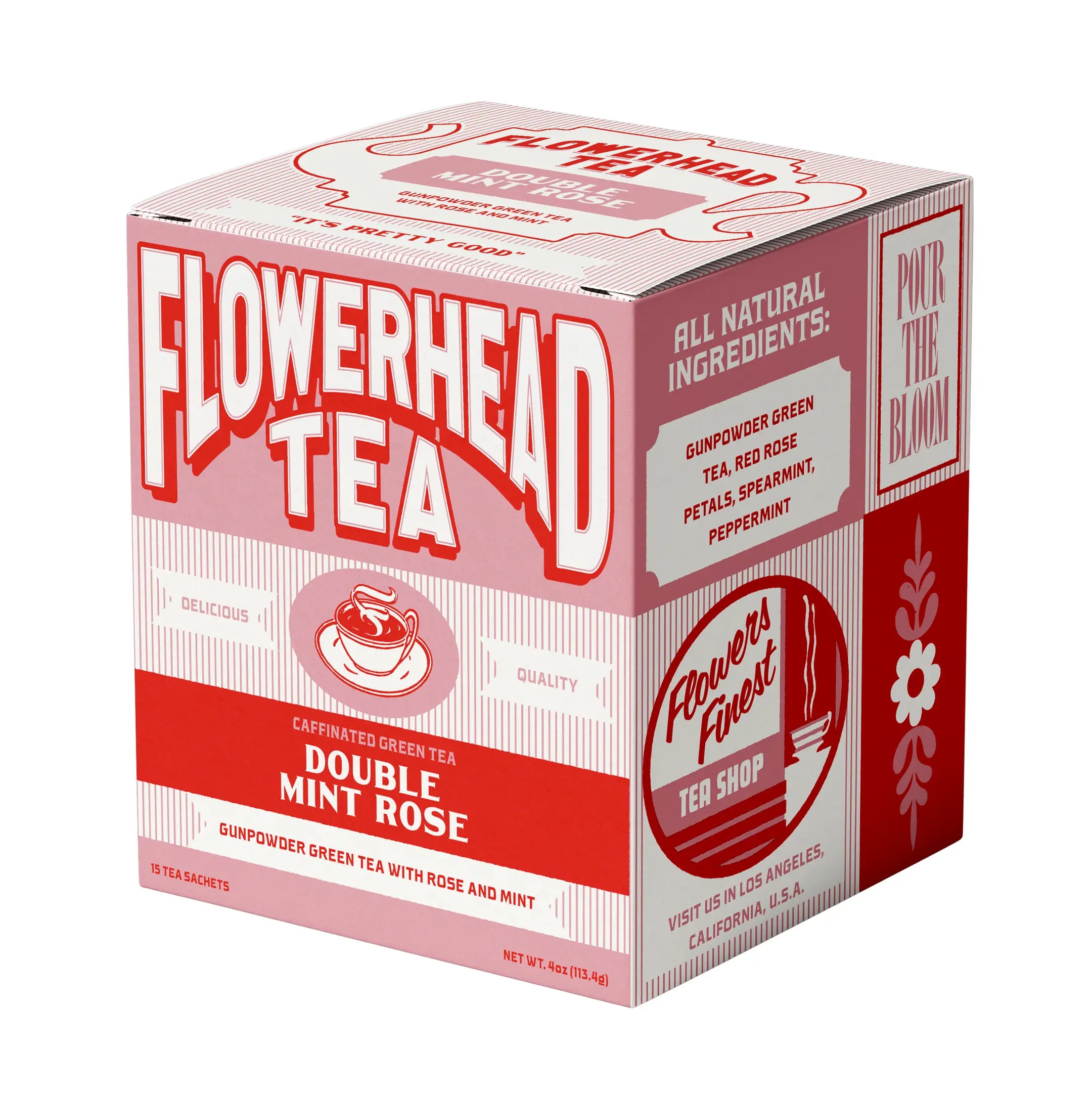 Flowerhead tea-Double Mint Rose Tea Bags