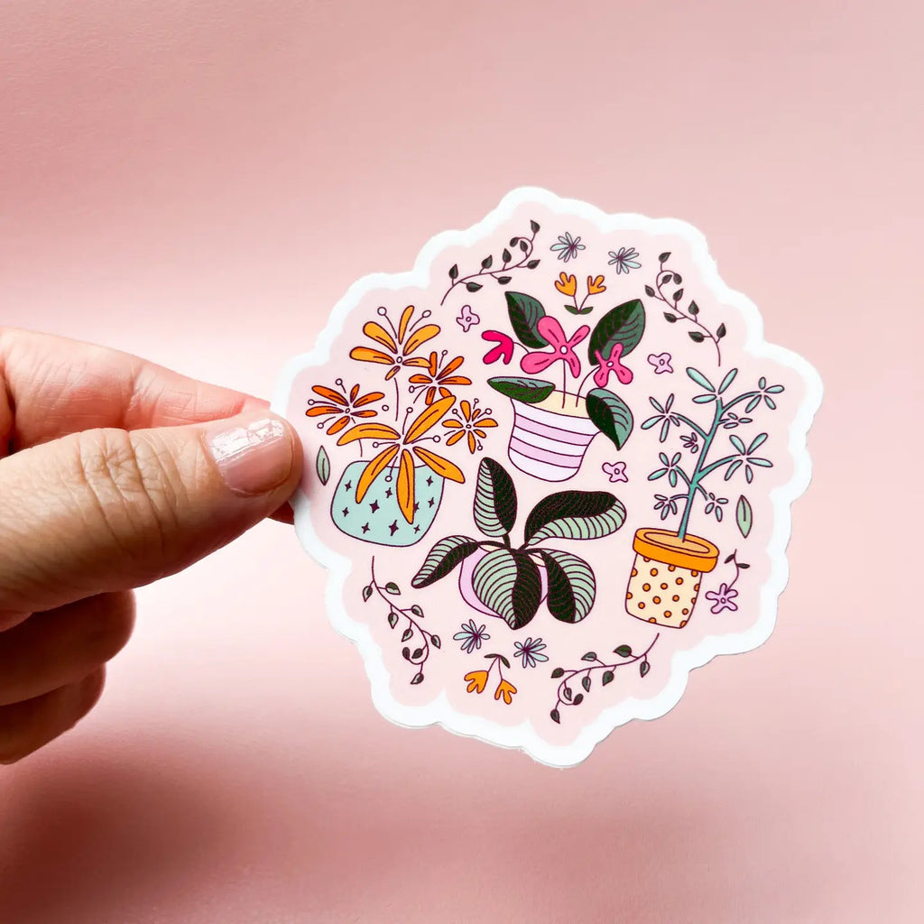 Pink Plants Sticker