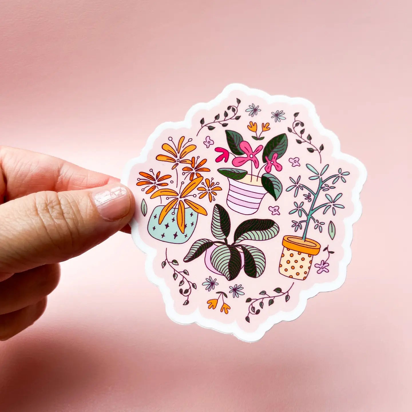 Pink Plants Sticker
